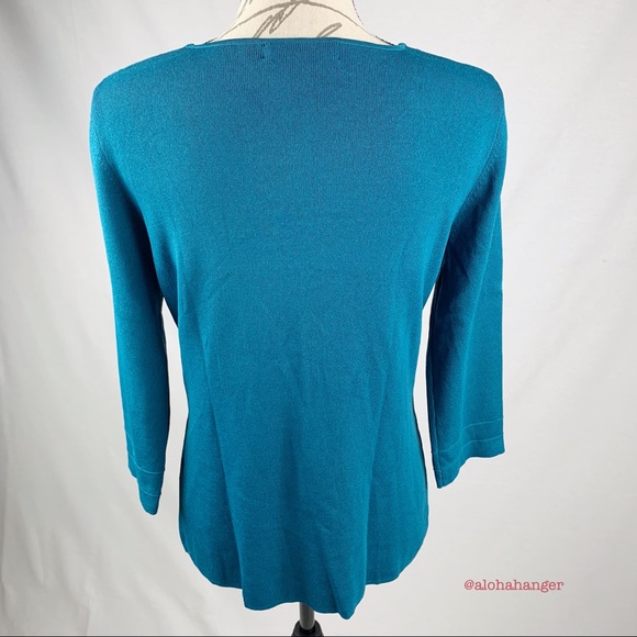 SML Design Soft Jersey Knit Turquoise Single Button Cardigan Women's Sz. S EUC! - Picture 5 of 6